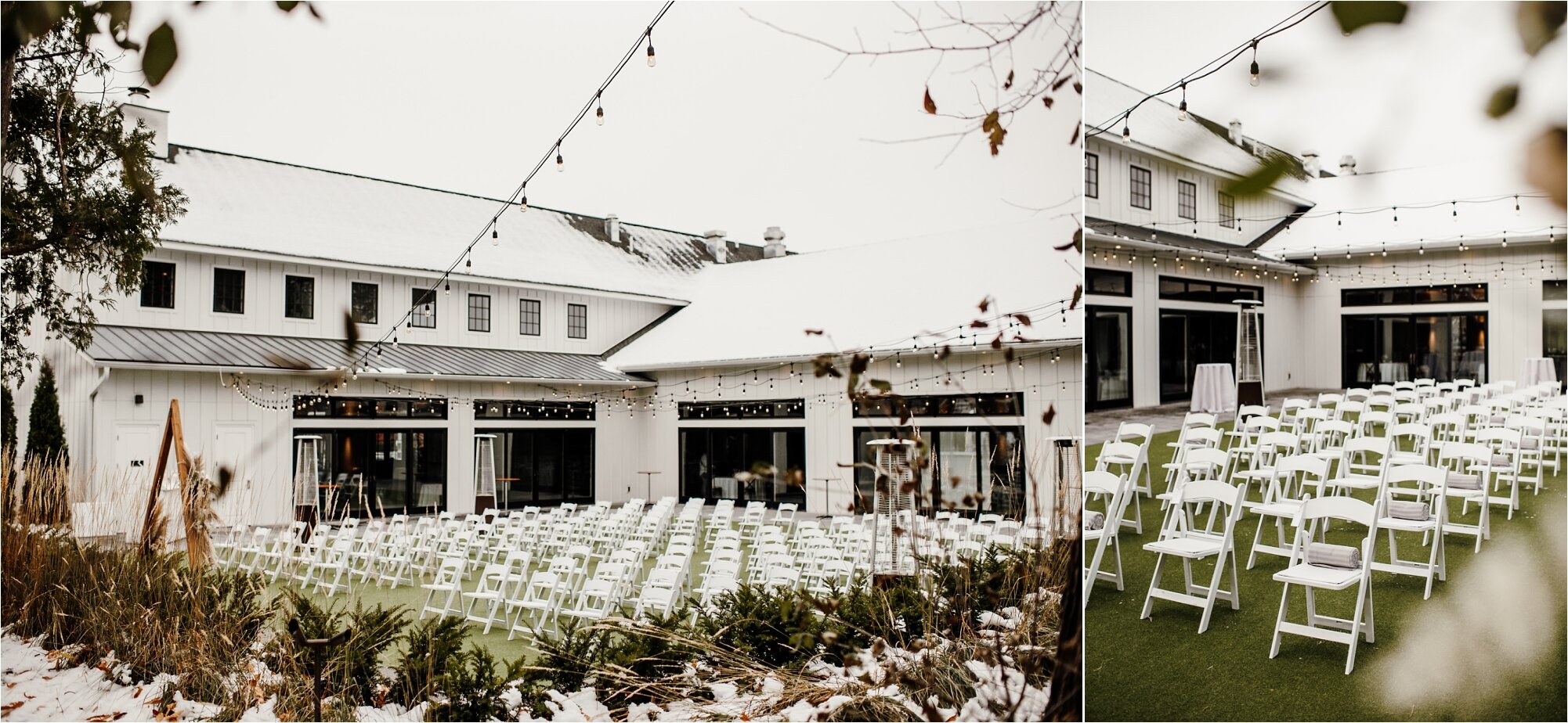  hutton house in medicine lake, minnesota set up for ceremony wedding venue 